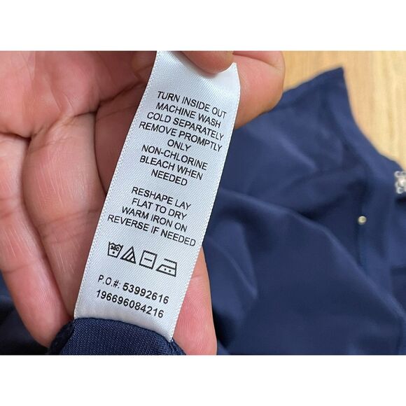 Catherine's Top Blouse Tunic Stretch Handkerchief Hem 2X Blue Polka Dot - Picture 5 of 9